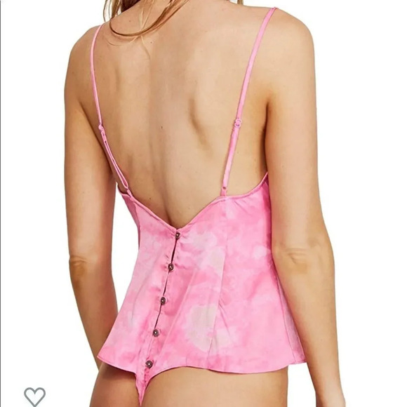 NWT Free People Tie-Dye Lace-Trim Luella Bodysuit - Picture 6 of 8